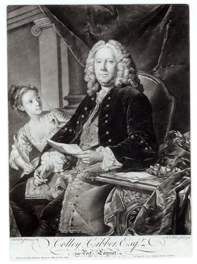 Colley Cibber, engraved by Edward Fisher by Jean Baptiste Vanloo